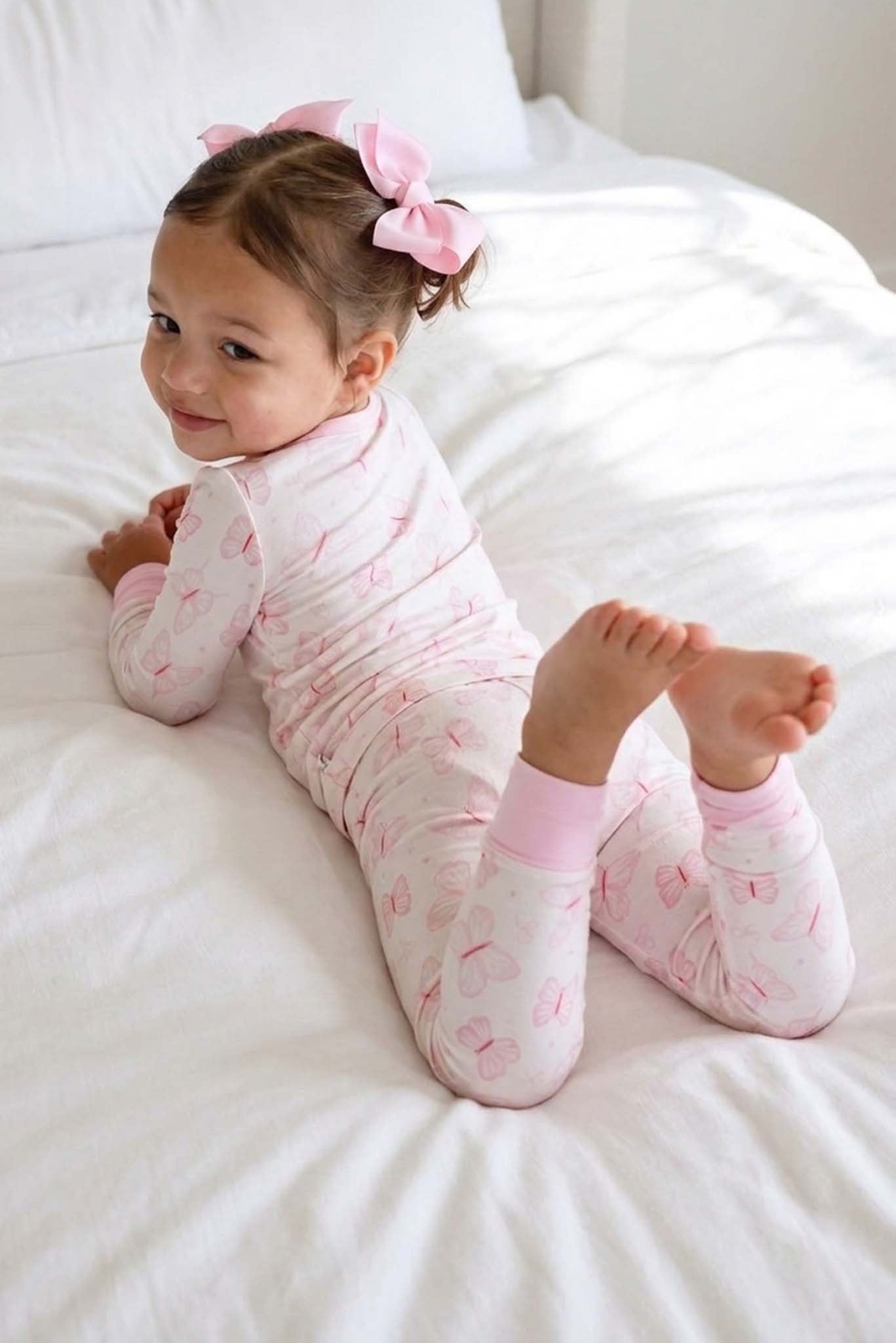 Two Piece Bamboo Pajama Set | Blooming Butterflies