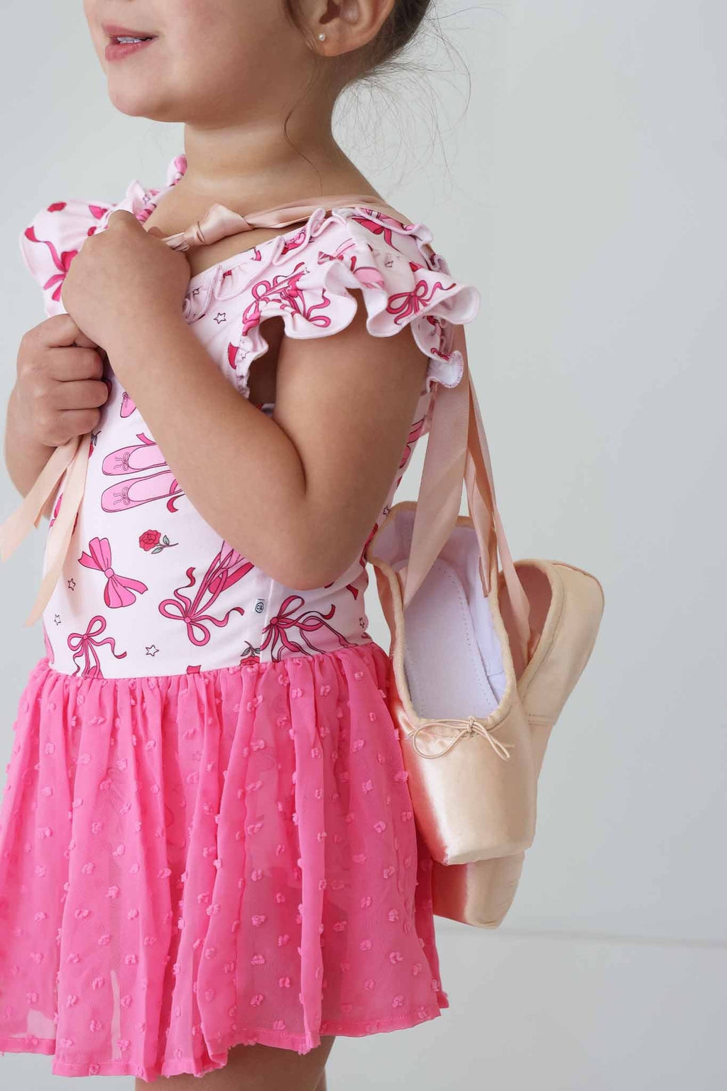 Swiss Dot Leotard | Pink Pirouette