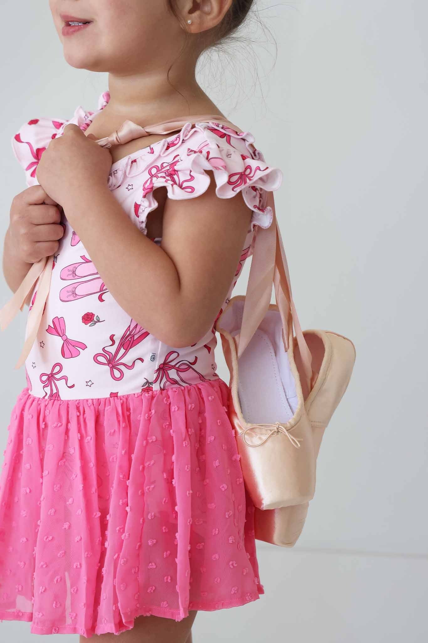 Swiss Dot Leotard | Pink Pirouette
