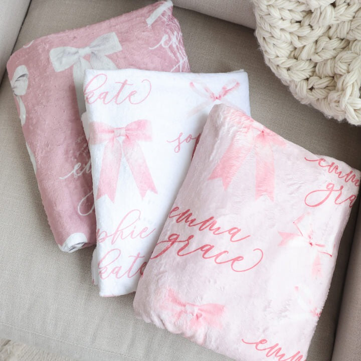 Bow Personalized Kids Blanket
