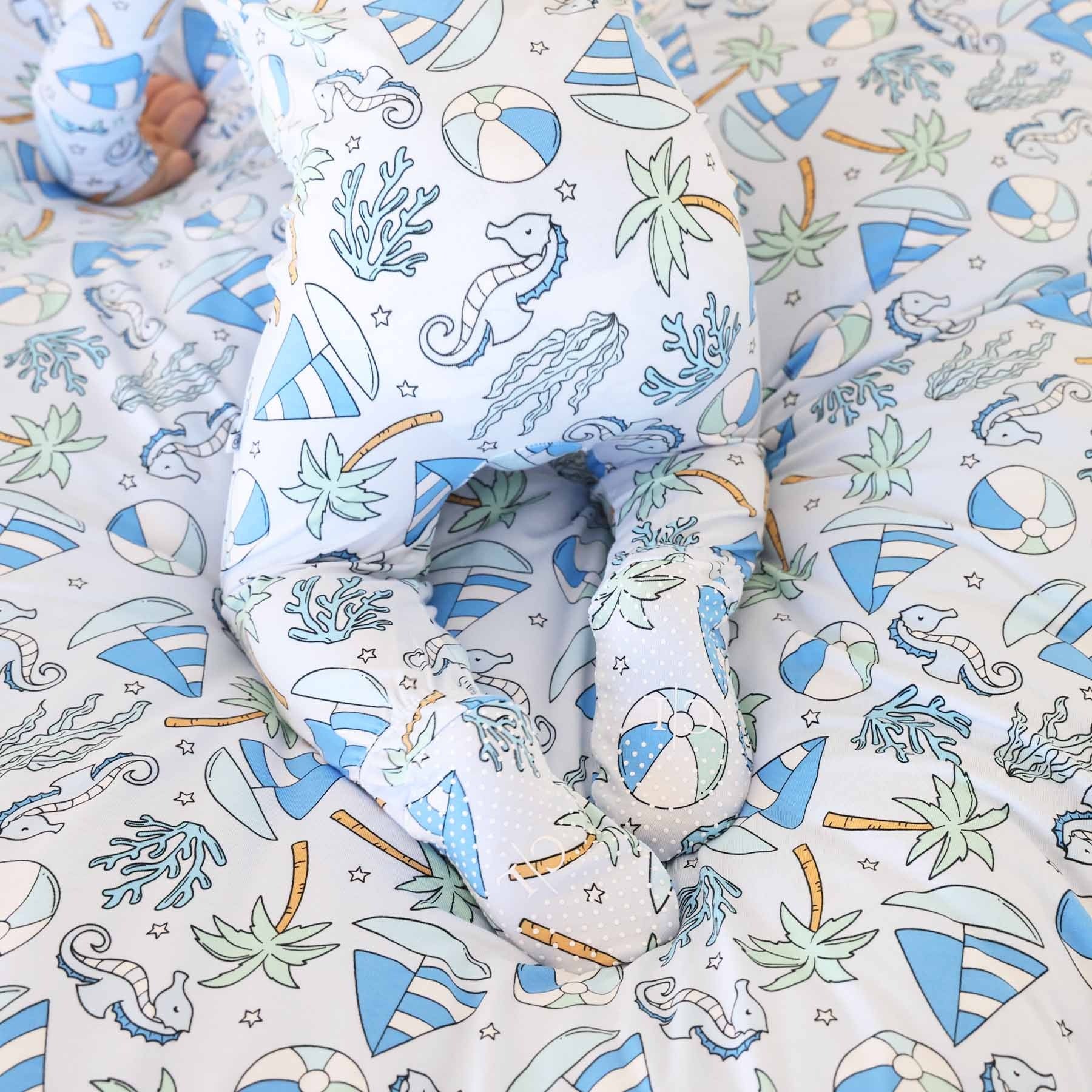 Tiny Tides Zipper Footie | Blue