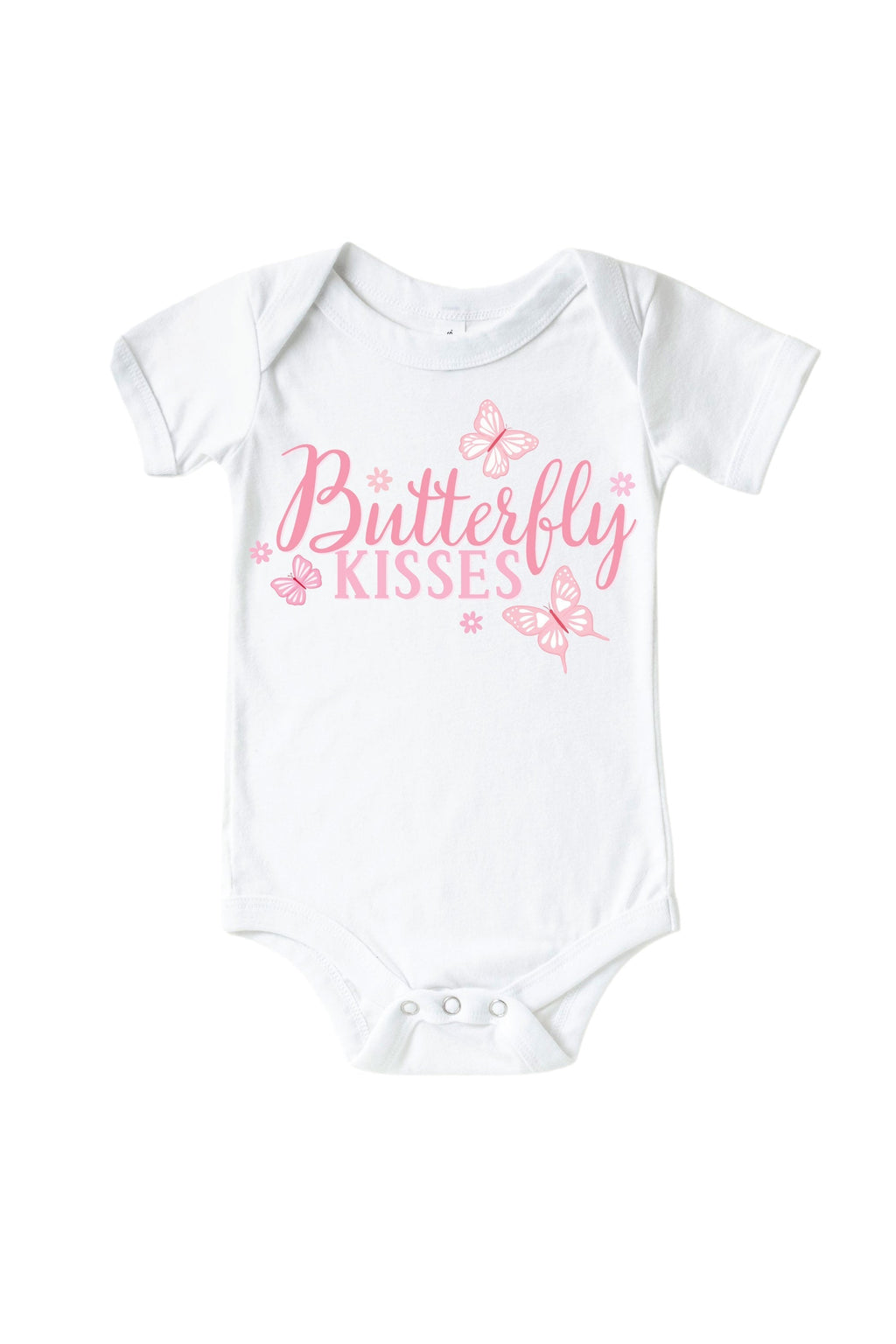 Butterfly Kisses Graphic Bodysuit & Kids Tee | White