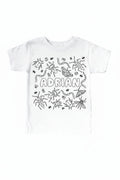 Colorable Doodle Bugs Personalized Kids Graphic Tee | White