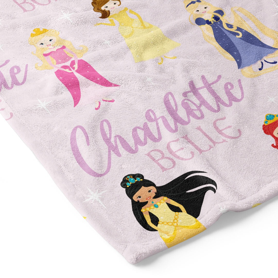 Pretty Princess Personalized Toddler Blanket
