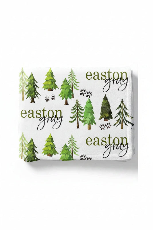 Woodland Trees Personalized Toddler Blanket