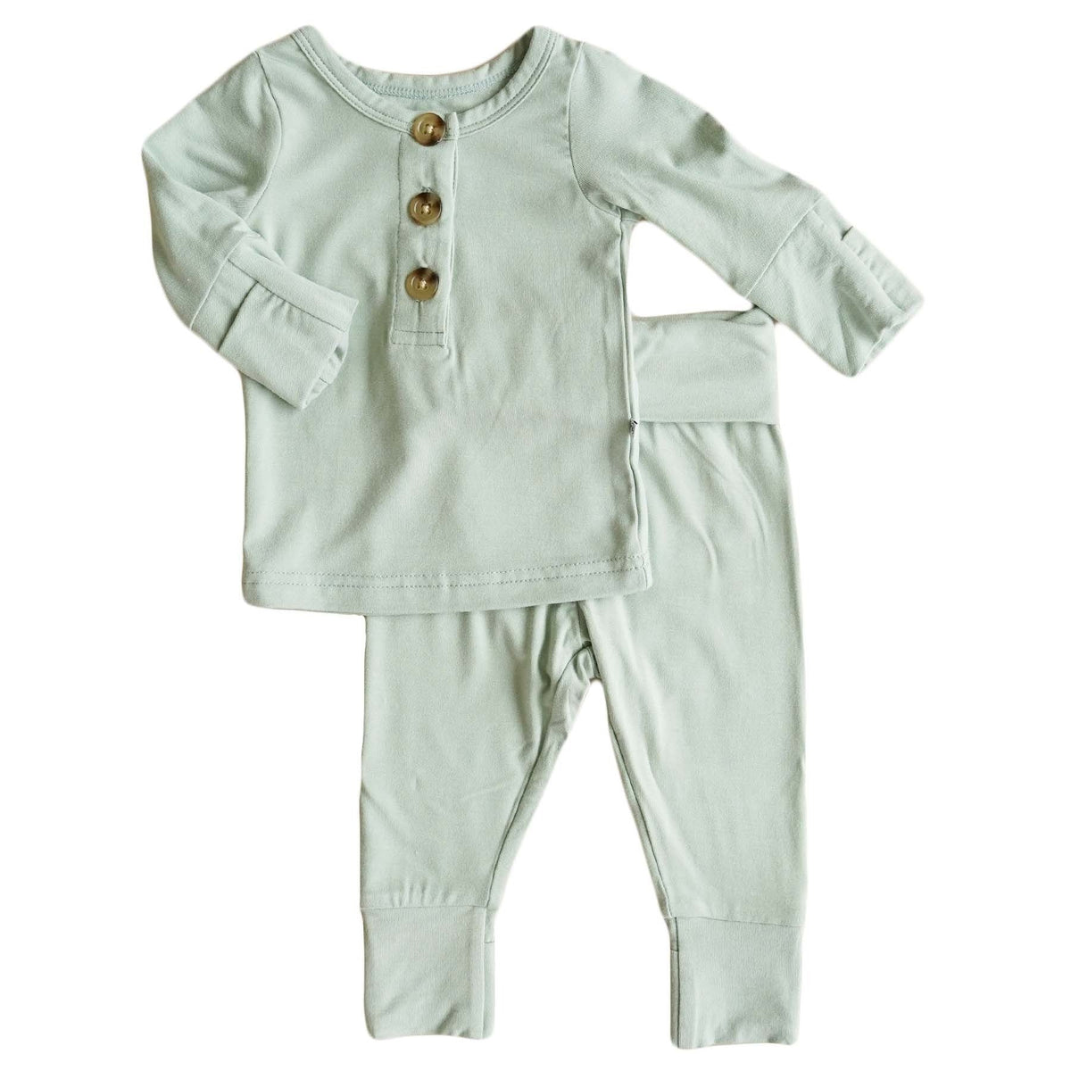 2pc Bamboo Button Top & Bottom | Garden