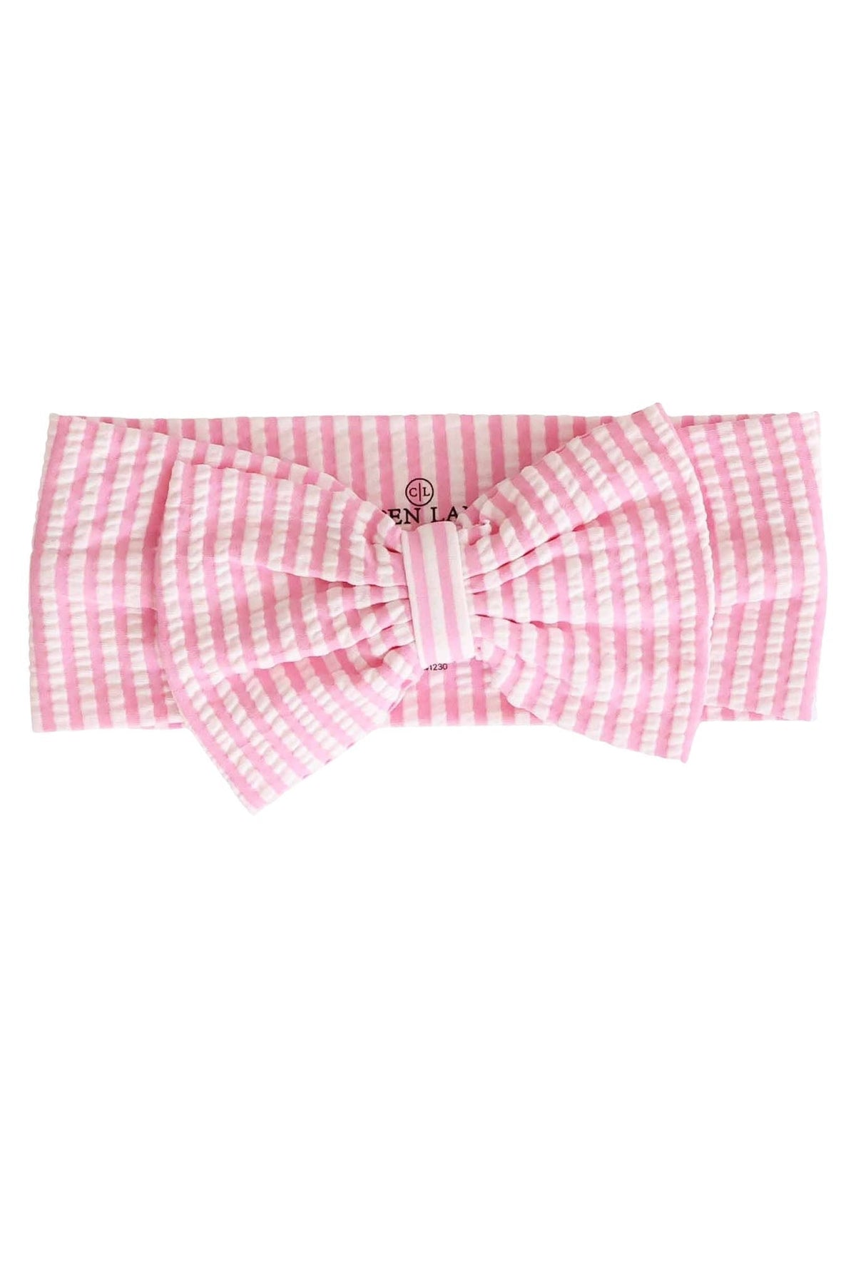 Swim Bow | Seersucker Dusty Pink