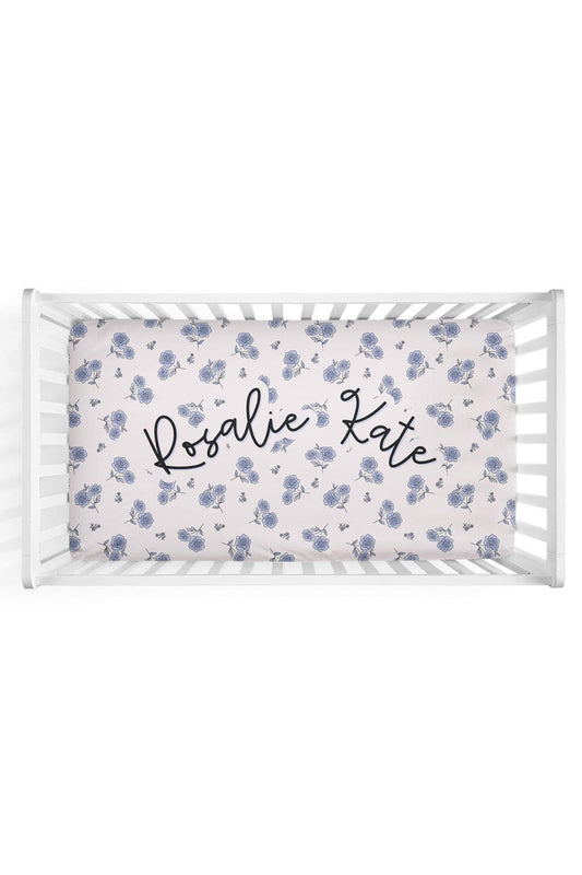Sapphire Garden Personalized Crib Sheet