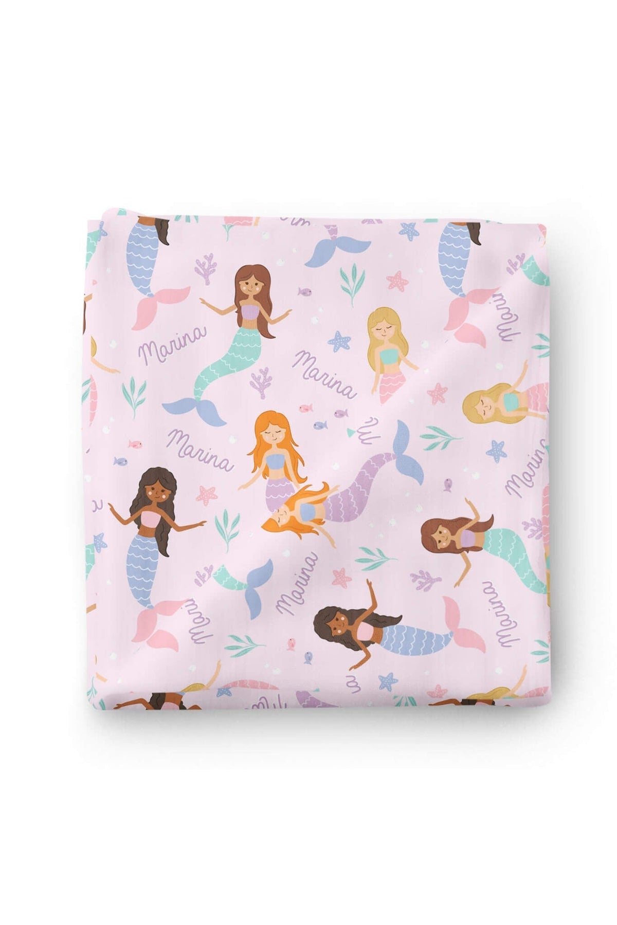 Personalized Swaddle Blanket | Let's Be Mermaids