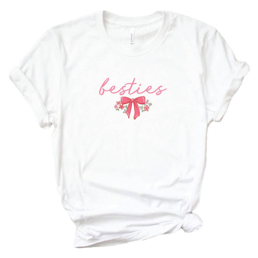 Besties Bows Graphic Tee | White