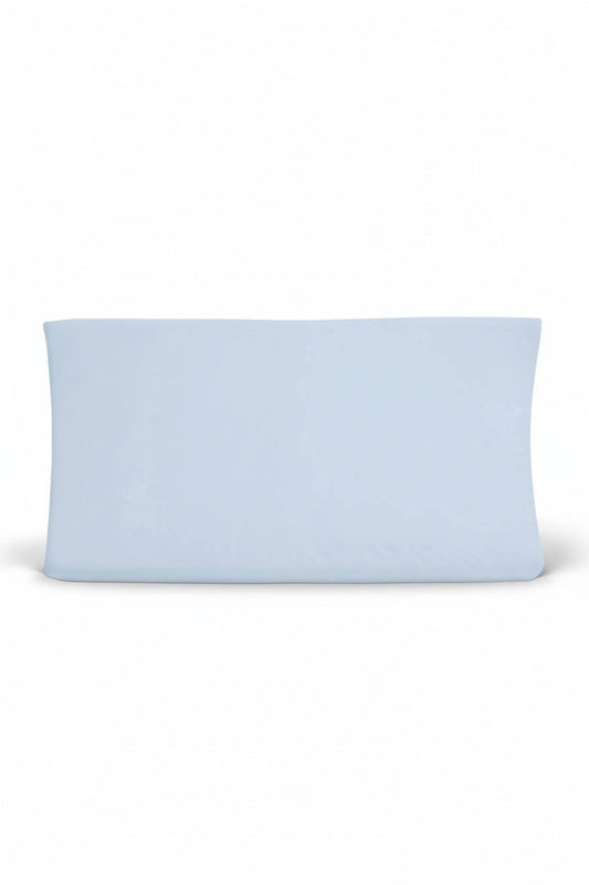 Solid Baby Blue Bamboo Changing Pad Cover