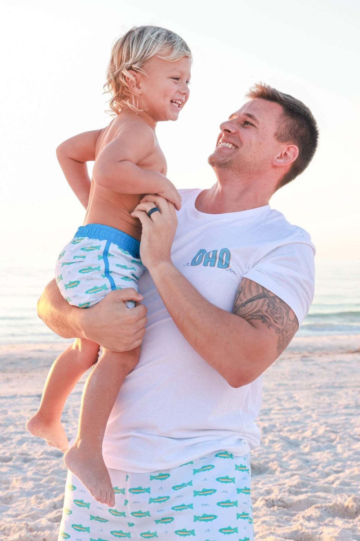 Tiny Trout Dad Graphic Tee | White