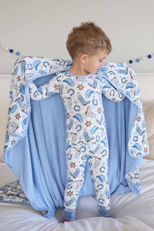Rodeo Dreams Two Piece Pajama Set | Blue