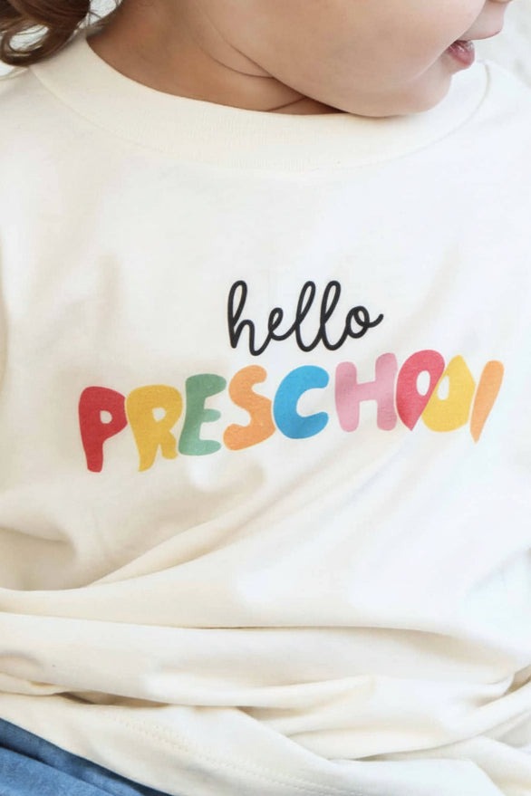 Hello New Grade Kids Graphic Tee | Natural