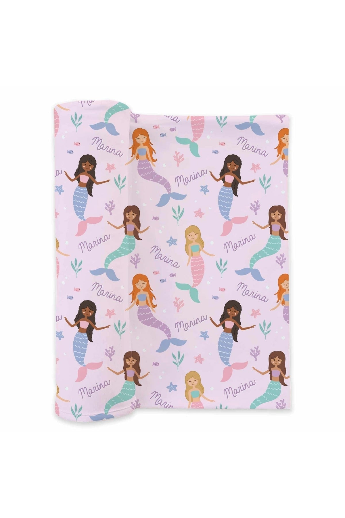 Personalized Swaddle Blanket | Let's Be Mermaids