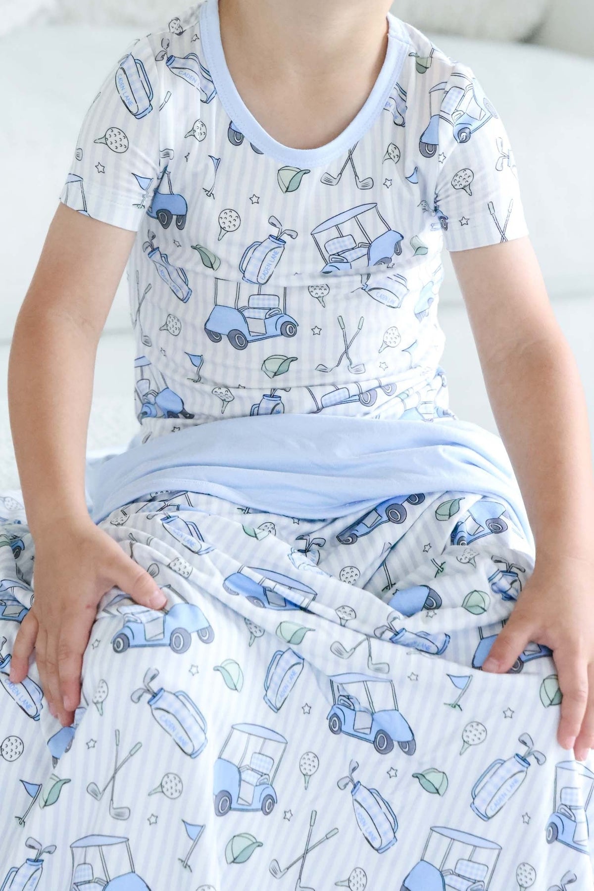 Double Sided Bamboo Blanket | Caddie Crew Blue
