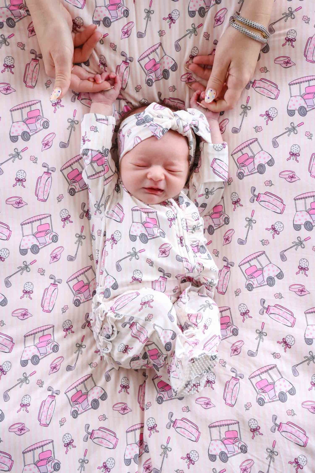 Knit Large Bow Headwrap | Caddie Crew Pink