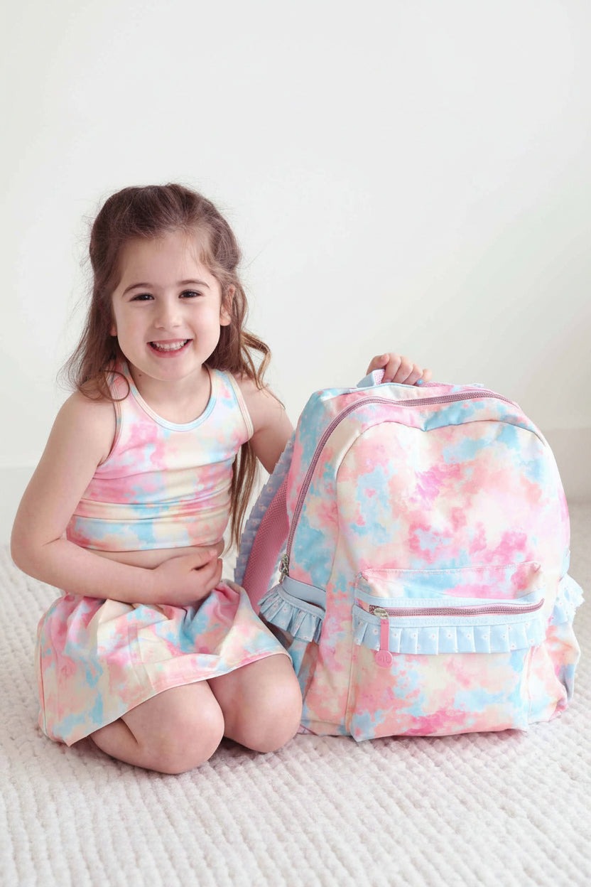 Kids Embroidered Ruffle Backpack | Candy Clouds