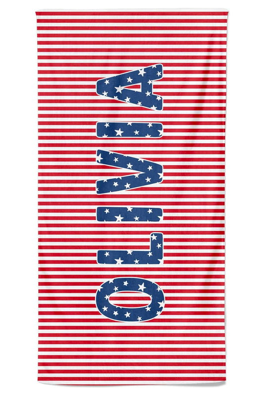 Personalized Kids Beach Towel | Stars & Stripes Party