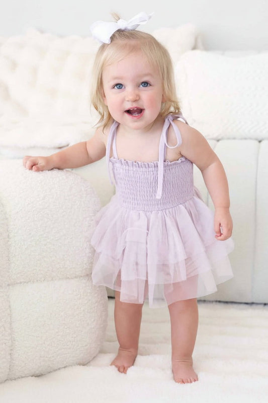 Smocked Tutu Bodysuit | Periwinkle