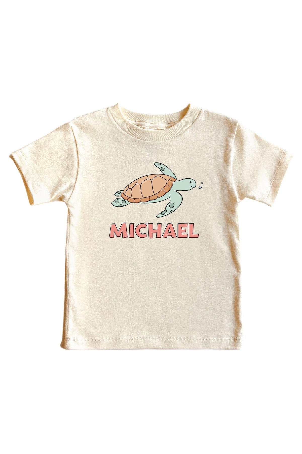 Personalized Turtley Rad Graphic Bodysuit & Kids Tee | Natural