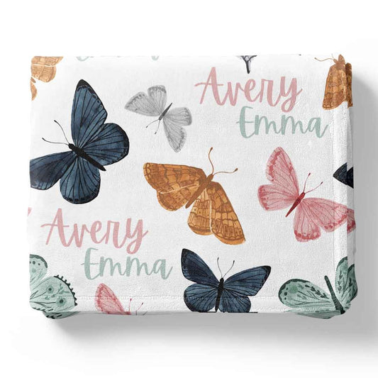 Bentley's Butterfly Personalized Kids Blanket
