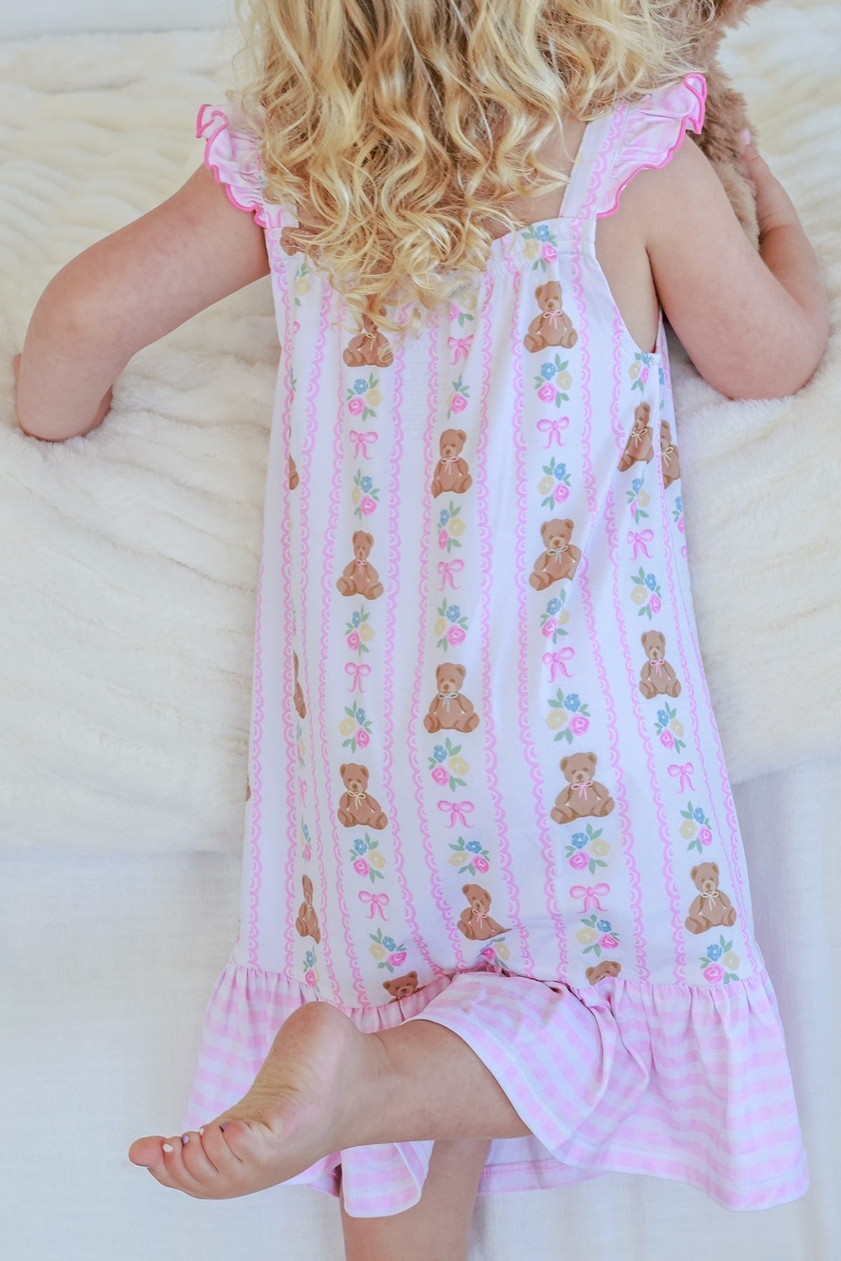 Girls' Full Length Ruffle Nightgown | Beary Lovely