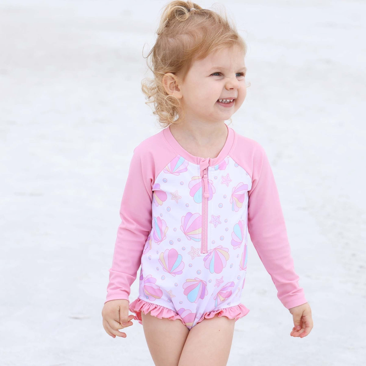 Long Sleeve Rash Guard with Front Zipper | Shell Yeah!