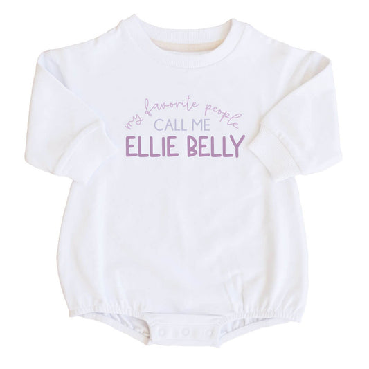 Personalized My Favorite People Graphic Sweatshirt Bubble Romper | White