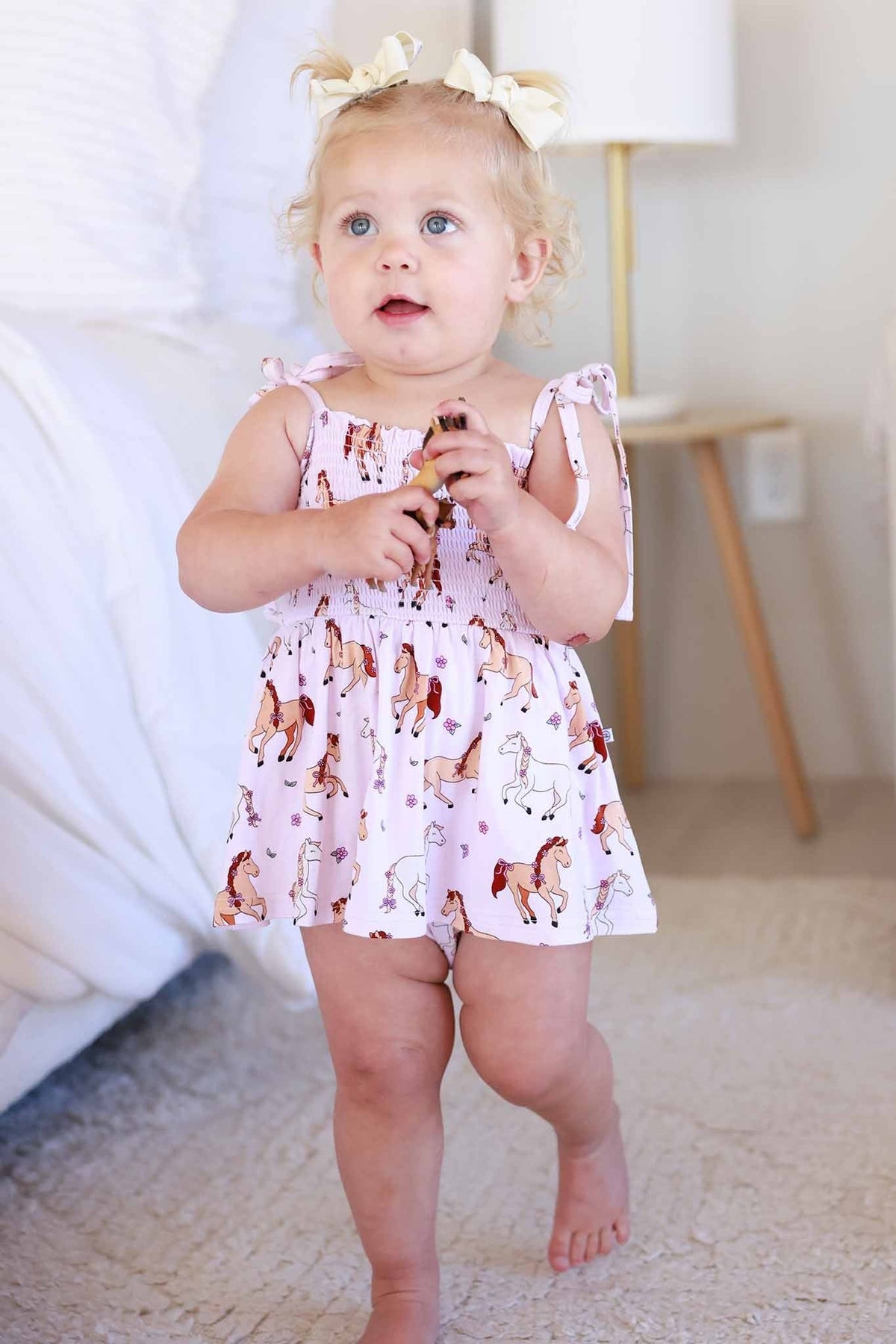 Smocked Twirl Bodysuit | Pony Club Pink