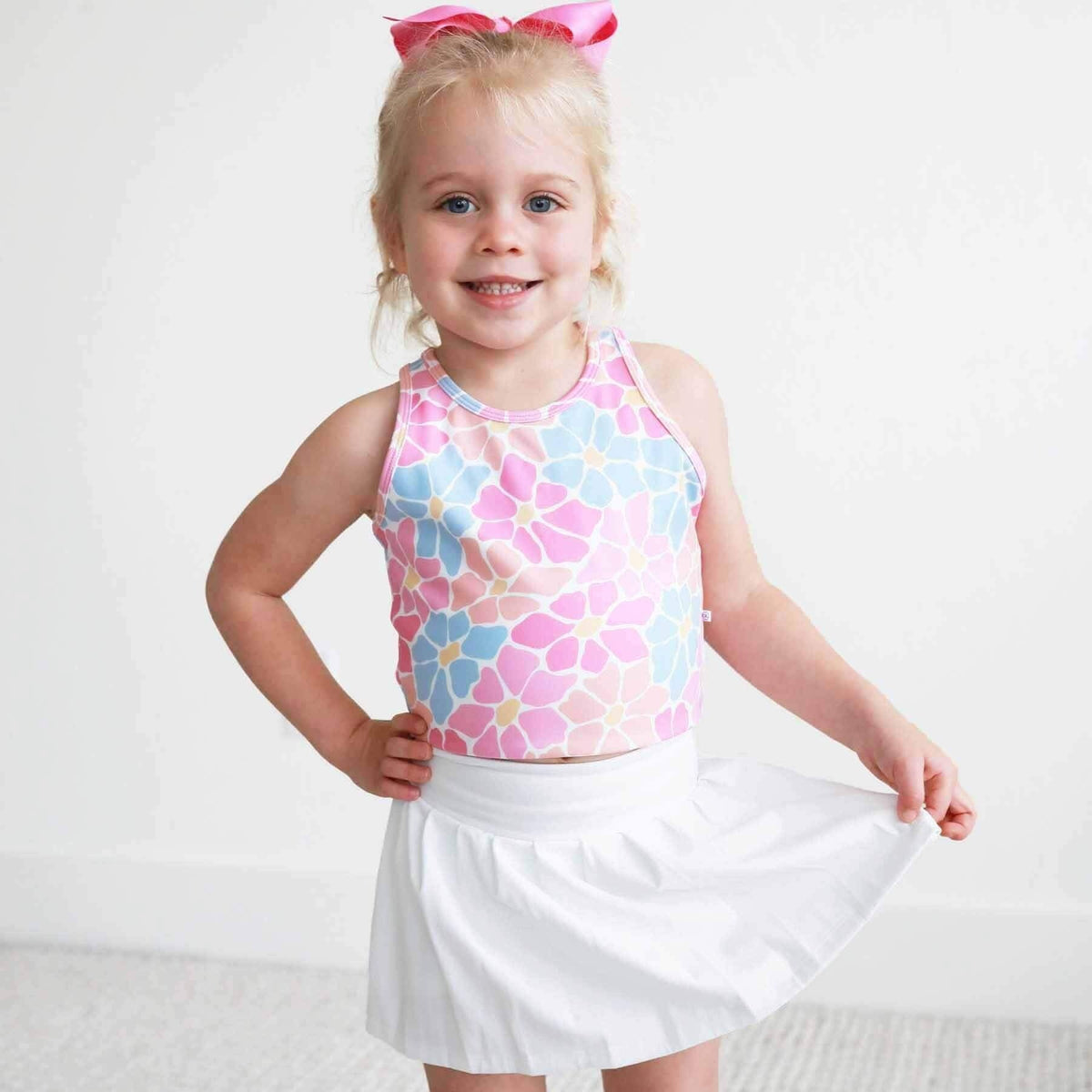 Kids CloudActiveTM Athletic Pleated Skirt | White