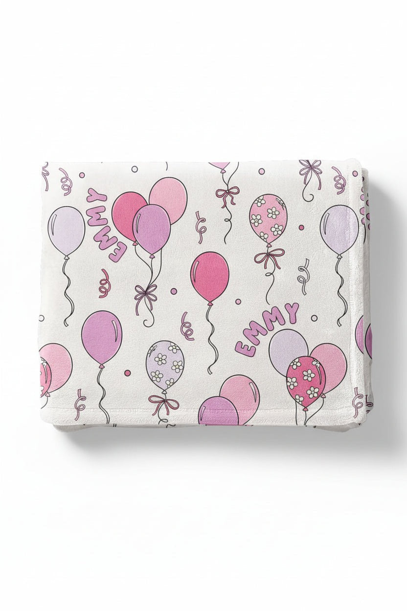 Party Time Personalized Kids Blanket | Pink