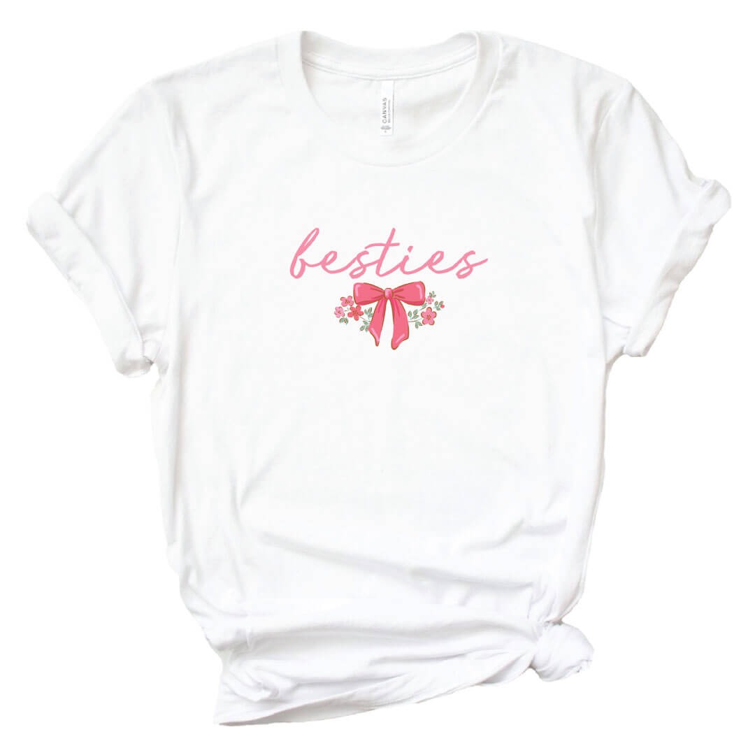 Besties Bows Graphic Tee | White