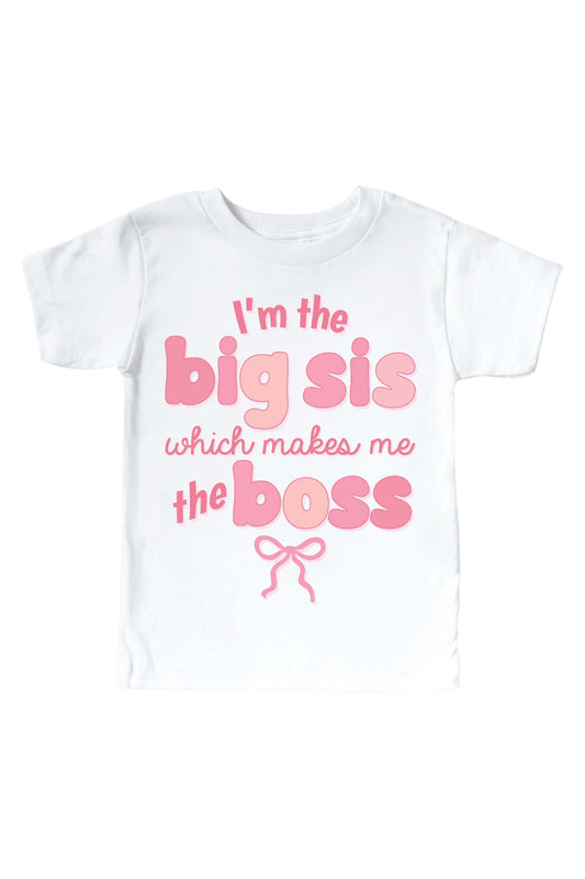 Bossy Big Sis Kids Graphic Tee | White