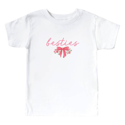 Besties Bows Kids Graphic Tee | White