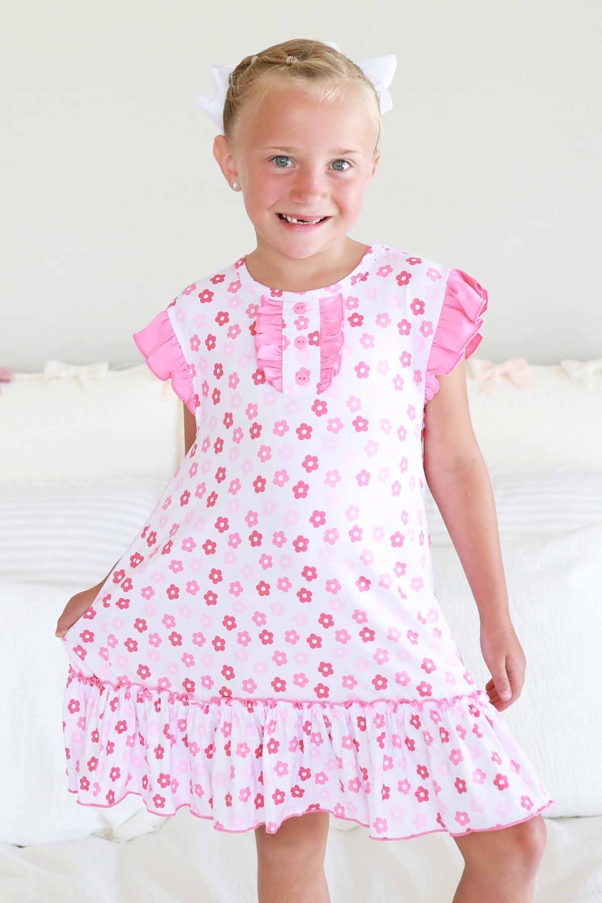 Girls' Flutter Sleeve Nightgown | Daisy Mae