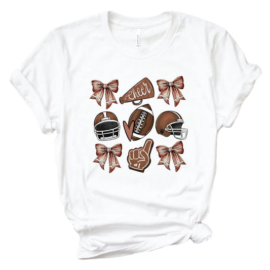 Girlie Football Adult Graphic Tee | White