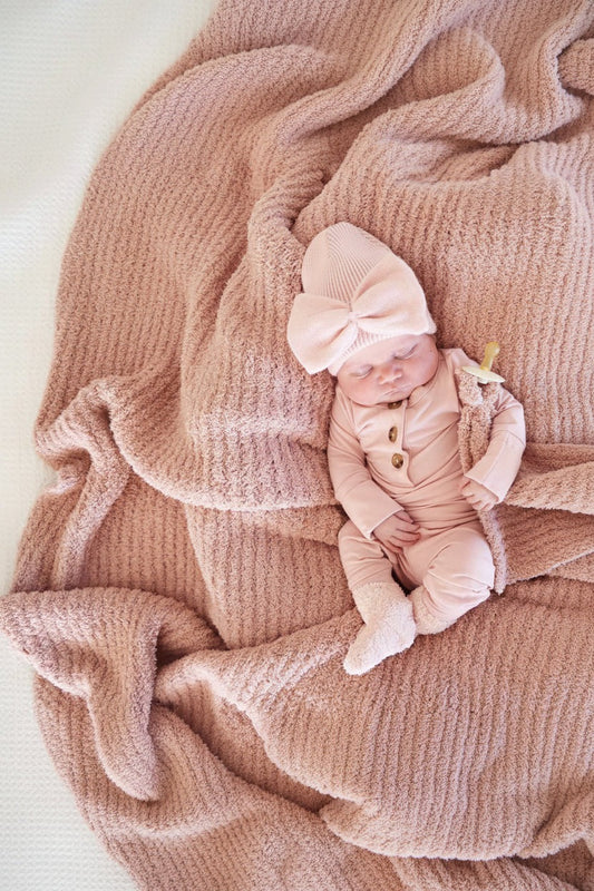CuddleLaneTM Luxe Waffle Blankets | Wild Rose