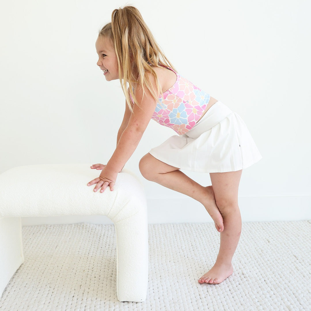 Kids CloudActiveTM Athletic Pleated Skirt | White