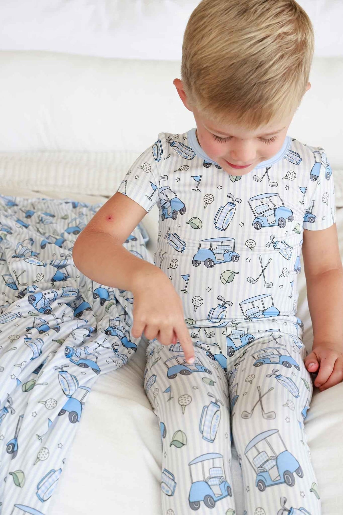 Two Piece Bamboo Pajama Set | Caddie Crew Blue