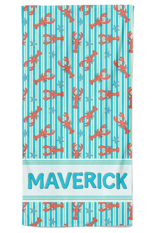 Pinch Me Personalized Kids Beach Towel | Blue