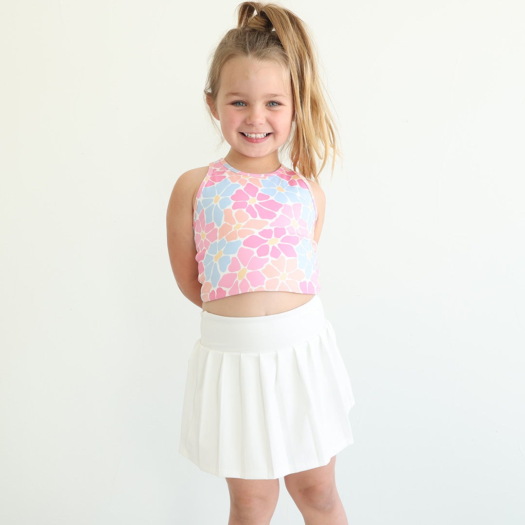 Kids CloudActiveTM Athletic Pleated Skirt | White