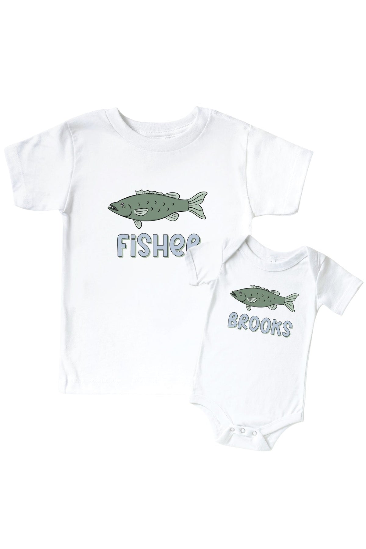 Personalized Off the Hook Graphic Bodysuit & Kids Tee | White