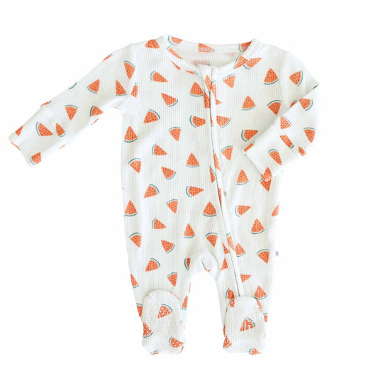 Slice, Slice Baby Bamboo Waffle Zipper Footie