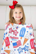 Personalized Kids Blanket | Red, White & Cool