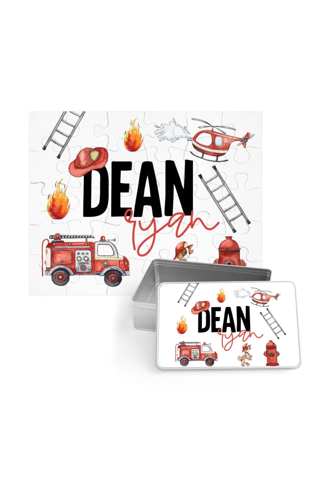Kids Personalized 30 Piece Puzzle | Firetrucks