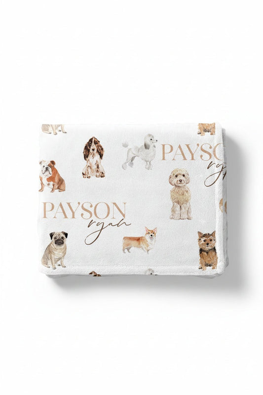 Puppy Love Personalized Toddler Blanket