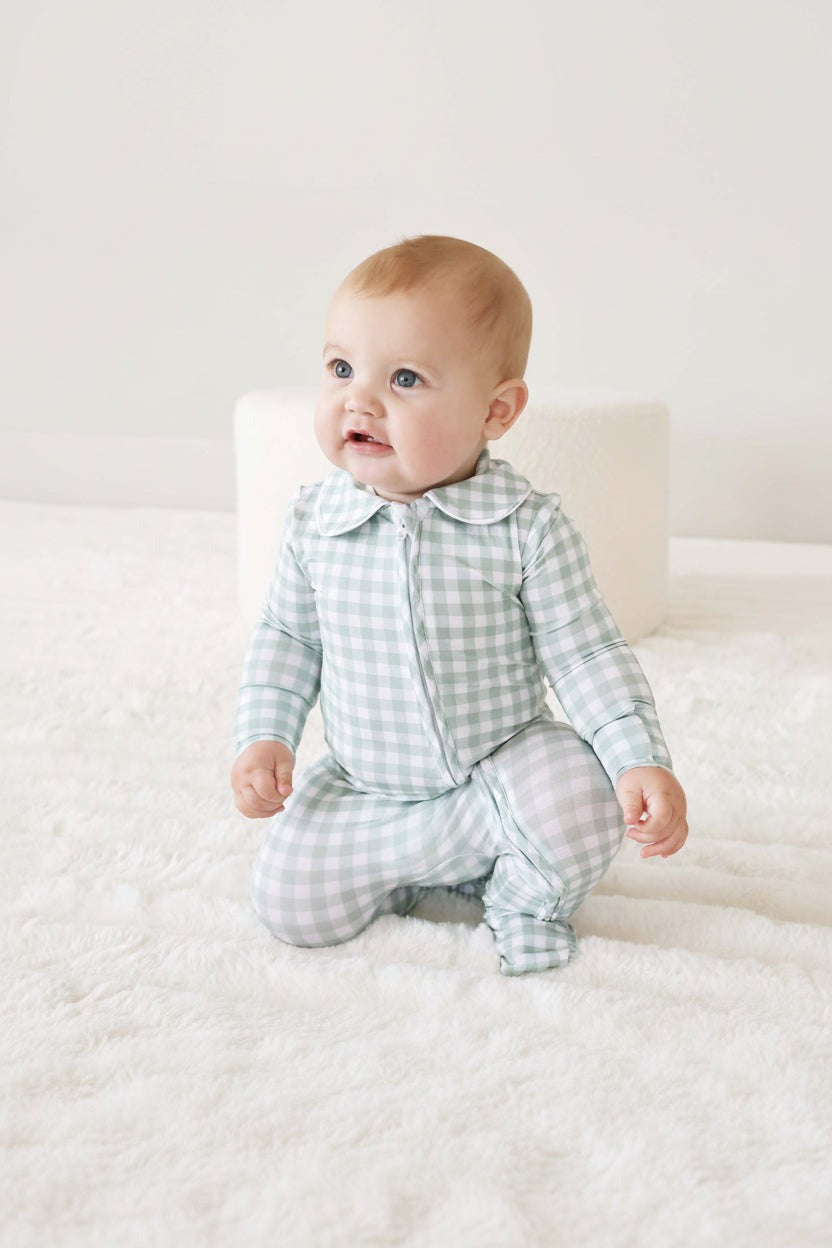Peter Pan Collar Zipper Footie