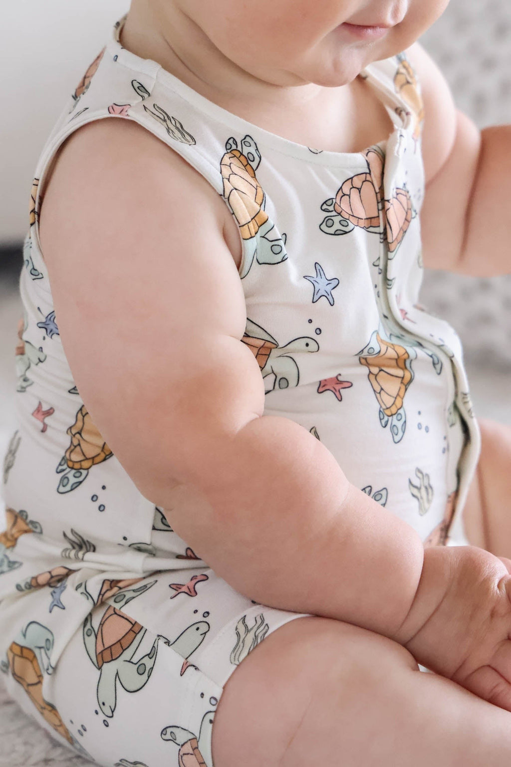Sleeveless Snap Romper | Turtley Rad