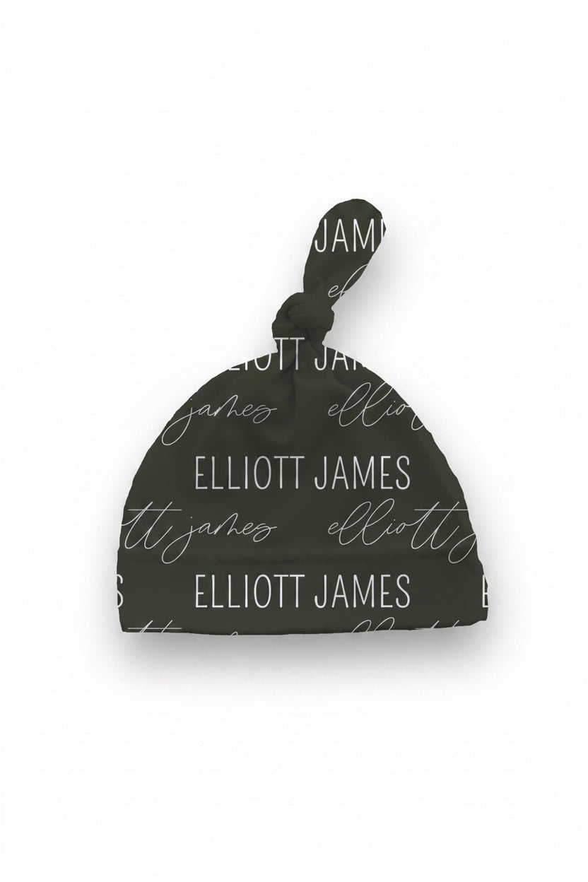 Olive Personalized Knotted Hat